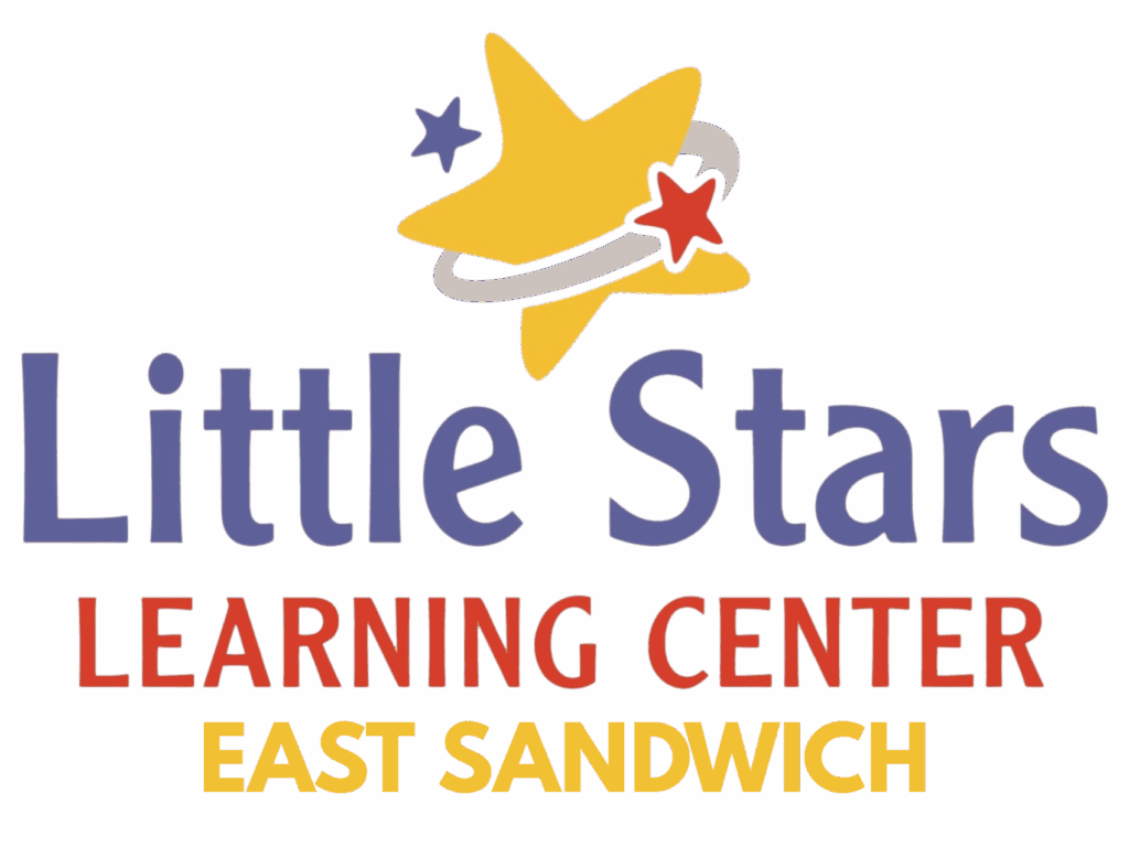 Little Stars Learning Center logo featuring playful stars and friendly blue and red lettering.
